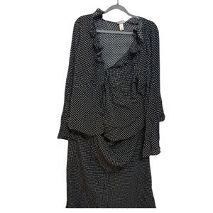A New Day  Black Polka Dot Skirt Matching Set/ Coord Set Size 1X